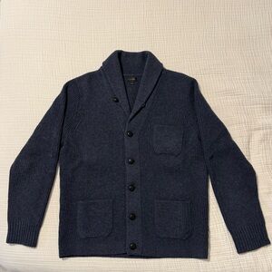 J. Crew Men's Navy Wool Cardigan Sweater